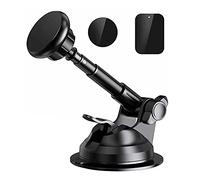 Kuuleyn Supporto per telefono magnetico Supporto per staffa di montaggio con staffa retrattile per telefono cellulare da ufficio universale per auto (Magnet black)