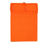 Kuuleyn Tappetino per Utensili a Piastra in Silicone, Supporto per Utensili BBQ Caddy, Strumenti per griglia in Silicone 8 Slot 16x11.5in Anti Slip Calore Facile da Pulire Gli (Arancia)
