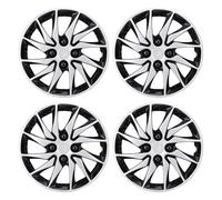 Kuuleyn Wheel Rim Cover Hubcaps Replacement, 4Pcs 14in Hubcap Wheel Cover Stylish Look Scratch Proof Protective Wheel Rim Cover Replacement for Fiesta Escort (Nero d'argento)