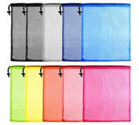 KUUQA - 10 sacchetti in rete con coulisse, per biancheria, per palloni da golf, borsa in rete di nylon per riporre oggetti, viaggi e sport