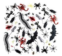 KUUQA 132 Pezzi Bugs Realistici di Plastica Prank novità Insetti Bugs Fake Roaches Ragni Scorpions Ratti Geckoes Centipedes Vola Bats per Halloween Party Favors Creepy Decorazioni Forniture