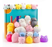 KUUQA 25 pezzi simpatici giocattoli animali da spremere squishies panda zampa di gatto mini giocattoli antistress da spremere morbidi per la festa di compleanno riempitivi per uova di pasqua