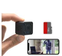 KUUS C2 Mini Telecamera Spia WiFi 3,2cm Full HD 1080P App, Telecamera Nascosta Microcamera Spia, Mini Telecamera Spia Nascosta, Visione Notturna, SD 32 GB, ONVIF Class U3 ISO Discreta Anonimo Pack