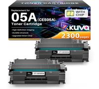 Kuva 05A CE505A Toner CompatibilI con HP 05A 05X CE505A CE505X per HP LaserJet P2030 P2035 P2035N P2050 P2055 P2055D P2055DN P2055X (2-Pack Nero)