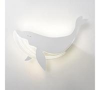 KUVAHECDH Lampada da Parete a Forma Di Pesce Cartanimato, Applique da Parete in Metbianco con Paralume Guida Luce in Acrilico, Lampade da Parete Moderne a Led - 24 W - 3 Modalità Colore, Applique per