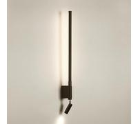 KUVAHECDH Lampada da Parete per Lettura Sul Comodino, Applique Lineare in Striscia Di Metallo, Applique da Parete a Flauto Ultrasottile con Faretto Orientabile, Lampade da Parete Moderne a Led, Appliq