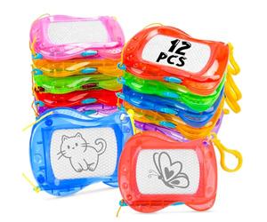 Kuvari Mini Lavagnetta Cancellabile Bambini, 12 Pezzi Lavagna Magnetica per Bam-bini, Lavagna per Bambini Come Portachiav, Lavagnetta Magnetica per Bam-bini per Feste, Piccoli Regali di Natale