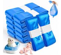 Kuvarix 12 Pezzi Ricarica Mangiapannolini, 4.5M Sacchetti Mangiapannolini con 7 Strati Protettivi Ispessito Antiodore, Compatibile con la maggior Mangia Pannolini e Vaschette per Lettiere (Blu)