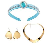 Kuvarix 3 Pezzi Accessori Costume Jasmine, Accessori Principessa Jasmin, Fascia per Capelli, Collana, Orecchini Costume Jasmine Donna per per Carnevale Cosplay