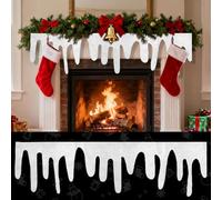 Kuvarix 3 pezzi Natale neve artificiale, ghiaccioli decorativi per camino, 120 x 36 cm, decorazione da parete