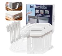 Kuvarix 4 Pezzi Ferma Lenzuola con Strisce di Blocco, Supporto per Blocca Lenzuolo, Clip di Fissaggio per Lenzuolo Non Slip per Materasso per Tutte Le Dimensioni, Coperte e Biancheria da Letto