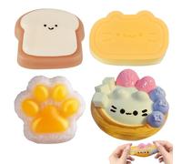 Kuvarix 4 pezzi Squishy Giocattoli, Taba Squishy Fidget Toys, Palla antistress Squeeze Toy Sensoriale Giocattoli per adulti e bambini, regali per feste ansiosi, piccoli regali per bambini