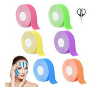 Kuvarix Face Tape Viso Lifting 2.5cm x 5m, 6 Pezzi Cerotti Lifting Viso, con 1 Forbice, Face Tape per Rassodare e Rassodare la Pelle, Facciale a V
