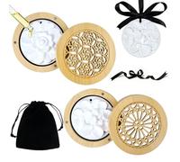 Kuvarix Set di 2 Diffusori di Oli Essenziali con Ciottoli, Diffusore di Oli Essenziali in Pietra con 2 Scatole di Legno, Eleganti Diffusori di Fragranze in gesso per soggiorno, bagno, auto, ufficio