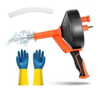 Kuvarix Sonda Sturatubi 10 m, Molla Sturatubi Professionale per Stura Lavandini e Scarichi, Elettrico & Manuale Stura Tubi di Scarico con Attacco per Trapano, per Cucina, Bagno, WC