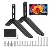 Kuvarix Supporto TV da Tavolo, Universale Supporto Piedistallo TV per Schermi LCD LED da 32-65 Pollici, Piedini per T-V Supporto Universali con Viti, Nero