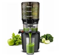 Kuvings AUTO10S Estrattore, Spremiagrumi e Centrifuga - Lenta e facile da pulire, capacità 3L, motore da 200W ideale per frutta, verdura e smoothies. KHS-2571CE (Nero)