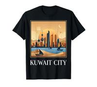 Kuwait City Kuwait, Design da Viaggio Vintage retrò con Skyline Maglietta