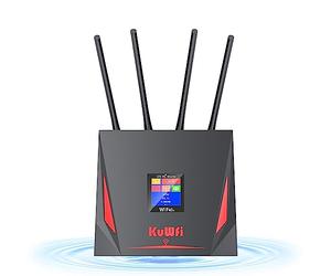 KuWFi mobile 4G LTE router wifi con SIM, supporto LTE-TDD/FDD 300Mbps antenna ad alta velocità per lavorare per la rete 4G wireless, supporto 3 Italia/Vodafone, Port Forwarding/DMZ