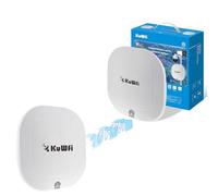 KuWFi Punto di accesso a lungo raggio, 5,8 G ponte wireless WiFi esterno, 10 km/6,2 miglia punto di accesso wireless con due porte LAN Gigabit, ponte WiFi 17 dBi Antenna,DC/48 VPoE,IP65, PtP/PtMP