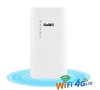 KuWFi Router CPE 4G LTE da Esterno Impermeabile 300 Mbps Adattatore Poe CAT4 LTE Router 3G / 4G SIM Card WiFi per Telecamera IP/Copertura WiFi Esterna
