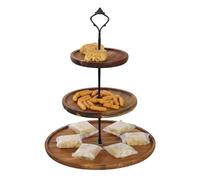 KUWHSIOP Alzata per Cupcake, Alzata Rotonda in Legno A 2/3 Livelli, Espositore per Dessert, Torre Ad Albero per Matrimoni, Feste in Casa e Compleanni,B,Medium