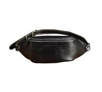 KUWHSIOP Borsa A Tracolla Vintage In Vera Pelle da Uomo con Tracolla Regolabile Ideale Per Il Tempo Libero E Le Attività All'Aperto,Black 2