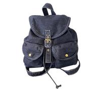 KUWHSIOP Zaino Da Donna In Denim Piccolo Alla Moda con Coulisse Leggero in Jeans Borsa Casual da Viaggio Y2k,Dark blue