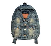 KUWHSIOP Zaino In Denim Estetico Per Donna Stile Camicia Alla Moda Y2k Zaino Casual Grande Capacità Zaino da Viaggio In Jeans,Blue 2