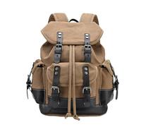 KUWHSIOP Zaino In Tela Cerata Vintage Resistente per Uomo e Donna Zaino da Viaggio Impermeabile per La Scuola e Le Attività All'Aperto,14