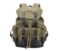 KUWHSIOP Zaino In Tela Cerata Vintage Resistente per Uomo e Donna Zaino da Viaggio Impermeabile per La Scuola e Le Attività All'Aperto,12