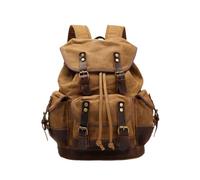 KUWHSIOP Zaino In Tela Cerata Vintage Resistente per Uomo e Donna Zaino da Viaggio Impermeabile per La Scuola e Le Attività All'Aperto,4