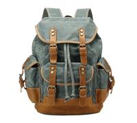 KUWHSIOP Zaino In Tela Cerata Vintage Resistente per Uomo e Donna Zaino da Viaggio Impermeabile per La Scuola e Le Attività All'Aperto,10