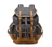 KUWHSIOP Zaino In Tela Cerata Vintage Resistente per Uomo e Donna Zaino da Viaggio Impermeabile per La Scuola e Le Attività All'Aperto,6