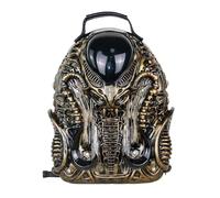 KUWHSIOP Zaino Punk Personalizzato Per Uomo e Donna, Zaino Da Strada Unico e Cool In Pelle Pu Y2k Con Cerniera e Borsa Per Laptop,Gold 1