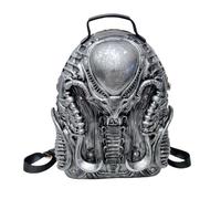 KUWHSIOP Zaino Punk Personalizzato Per Uomo e Donna, Zaino Da Strada Unico e Cool In Pelle Pu Y2k Con Cerniera e Borsa Per Laptop,Argento