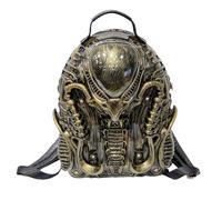 KUWHSIOP Zaino Punk Personalizzato Per Uomo e Donna, Zaino Da Strada Unico e Cool In Pelle Pu Y2k Con Cerniera e Borsa Per Laptop,Gold 2