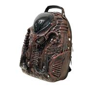 KUWHSIOP Zaino Punk Personalizzato Per Uomo e Donna, Zaino Da Strada Unico e Cool In Pelle Pu Y2k Con Cerniera e Borsa Per Laptop,Marrone