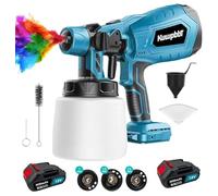KuwpbbT Pistola a Spruzzo,Sostituzione Per Makita,mit Batteria 2x3000mah E Caricabatterie Pistola Per Verniciatura Di Pareti,Soffitti,Recinzione Da Giardino,Spruzzatore 1000ml Contenitore Rimovibile