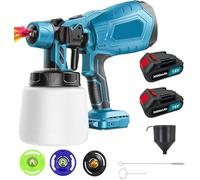 KuwpbbT Spruzzatori di Vernice, Sostituzione Per Makita, con Batteria 2x3000mah e Caricabatterie, 3 Ugelli, Soffitti,Recinzione Da Giardino, Spruzzatore 1000ml Contenitore Rimovibile