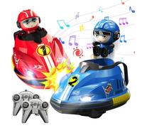 KUWUNG Autoscontro Telecomandate Bambini, 2 Pezzi RC Autoscontro con Luci e Musica, RC Cars Macchinine, Bumper Car Giocattoli per Ragazzi e Ragazze