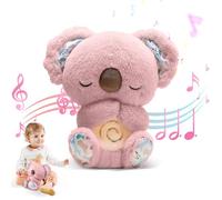 KUWUNG Lontra Che Respira con Battito Cardiaco,Koala Rilassante Peluche,Lontra che respira Con Musica, Luci e Movimento Respiratorio,Orsetto koala per alleviare lansia, Orsetto che respira