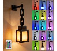 KUWUNG Luce notturna a lanterna Pixelata, 3D lanterna pixelata, luce notturna, Deco Gaming con 16 colori e telecomando ricaricabile tramite USB, per camera da letto, decorazione della camera dei