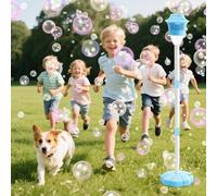 KUWUNG Macchina bolle di sapone automatica, Ricaricabile macchina sparabolle con luci e musica, 118cm bubble machine altezza regolabile, per bambini, giardino, compleanno, matrimonio, festa