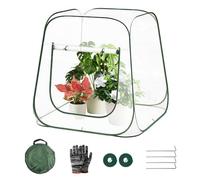 KUWUNG Mini Serra da Giardino Invernali, 98x98x98CM Serra per Piante Inverno Pop Up con Guanti e Velcro, Mini Serra da Balcone Invernale, Mini Serre da Giardino Invernali,Mini Serre da Balcone