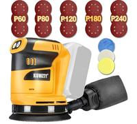 KUWZTY Levigatrice orbitale casuale per DeWalt 20 V, levigatrice orbitale a velocità variabile da 12,7 cm, con collettore di polveri per levigatura e lucidatura (solo strumento, senza batteria)