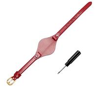 KUYCCSTRESI Cinturino for Orologio in Morbida Pelle da 8 mm for Fossil ES3077 ES2830 ES3262 ES3060 21 cm(Red-Gold)