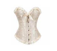 KUYCCSTRESI Corsetto da Donna con Lacci, in Raso, con Stecche, Bustino sopra Il Seno, Lingerie da Sposa Vintage, Body Modellante, Body Sexy sotto Il Seno(Apricot,S)