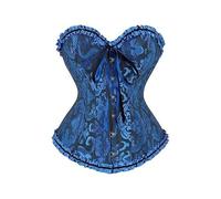 KUYCCSTRESI Corsetto da Donna con Lacci, in Raso, con Stecche, Bustino sopra Il Seno, Lingerie da Sposa Vintage, Body Modellante, Body Sexy sotto Il Seno(Blue,XS)