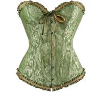 KUYCCSTRESI Corsetto da Donna con Lacci, in Raso, con Stecche, Bustino sopra Il Seno, Lingerie da Sposa Vintage, Body Modellante, Body Sexy sotto Il Seno(Green,XS)